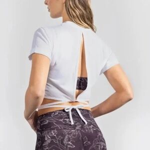 STORI Wonder Tee in White with Open Back Detailing